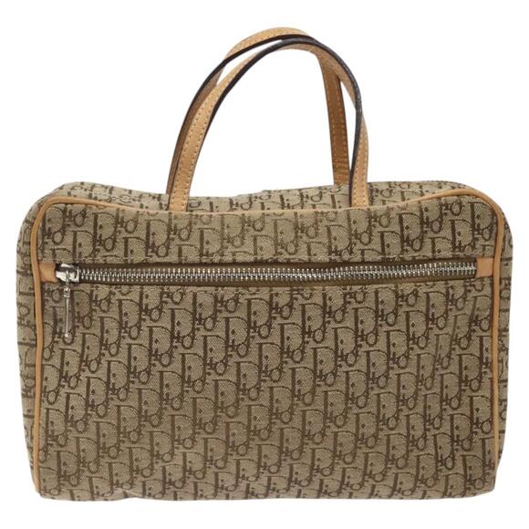 DIOR Trotter Canvas Hand Bag Beige Silver - Picture 2 of 12